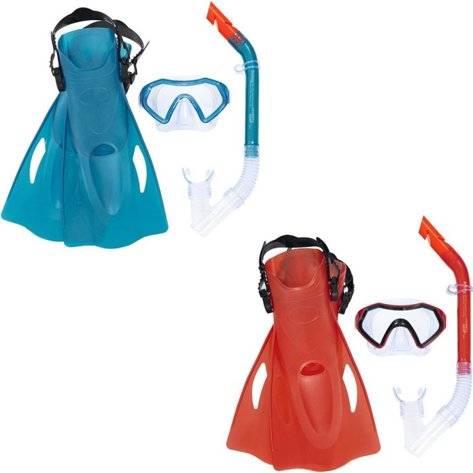Комплект для плавания BESTWAY FIREFISH от 7 лет, размер ласт 37-41, 2 цвета 25046 BW